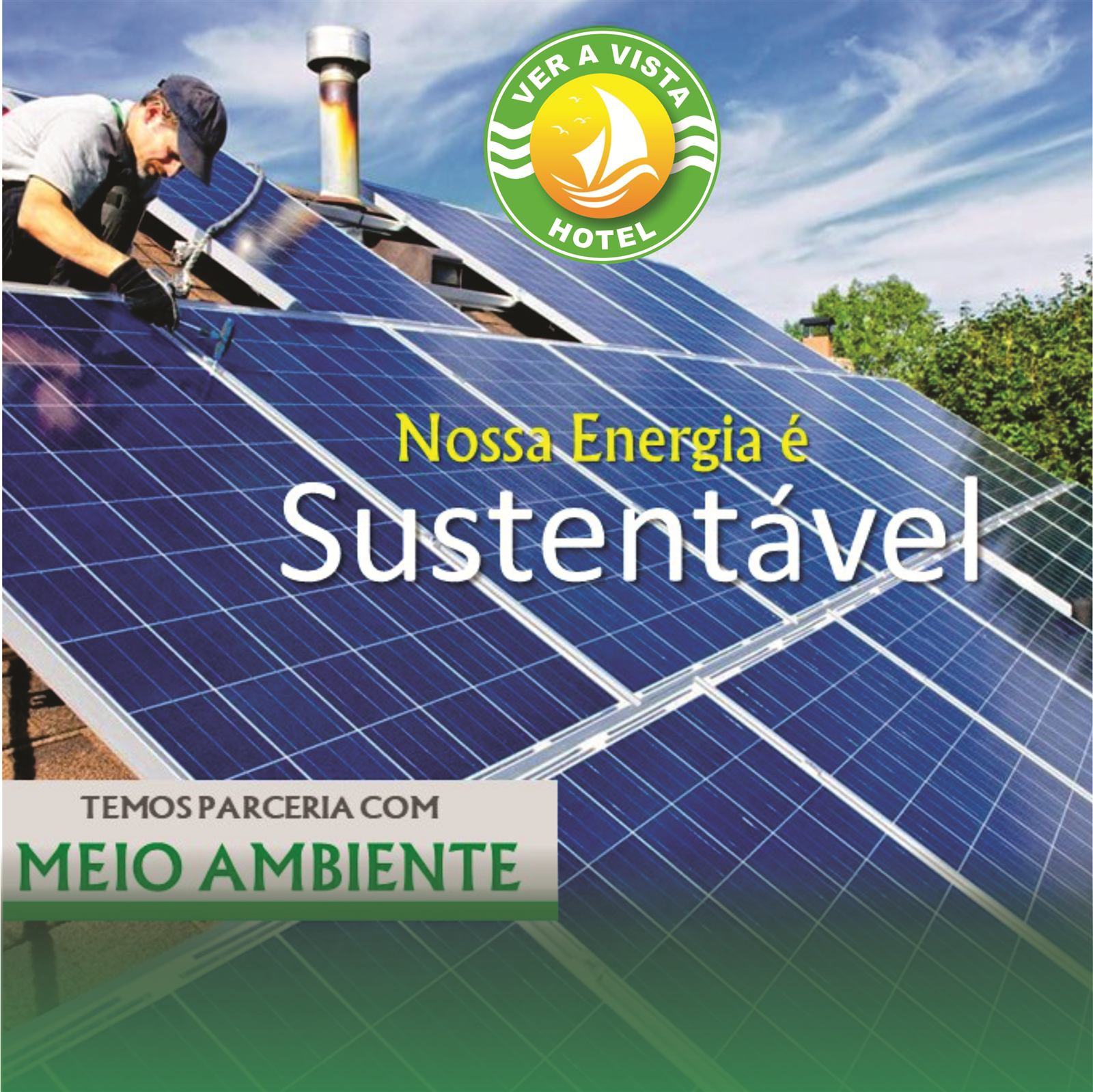 Painéis de energia solar do Ver a Vista Hotel